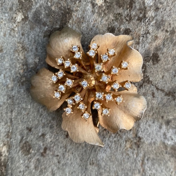 “HAR” VINTAGE Mid century STARBURST Brooch signed gold overrlay - Picture 5 of 10